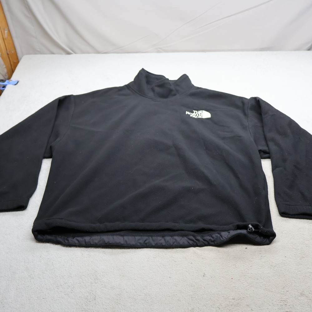 North Face Sweatshirt Womens Large Black Soft Fleece Mock Neck Pullover Outdoor